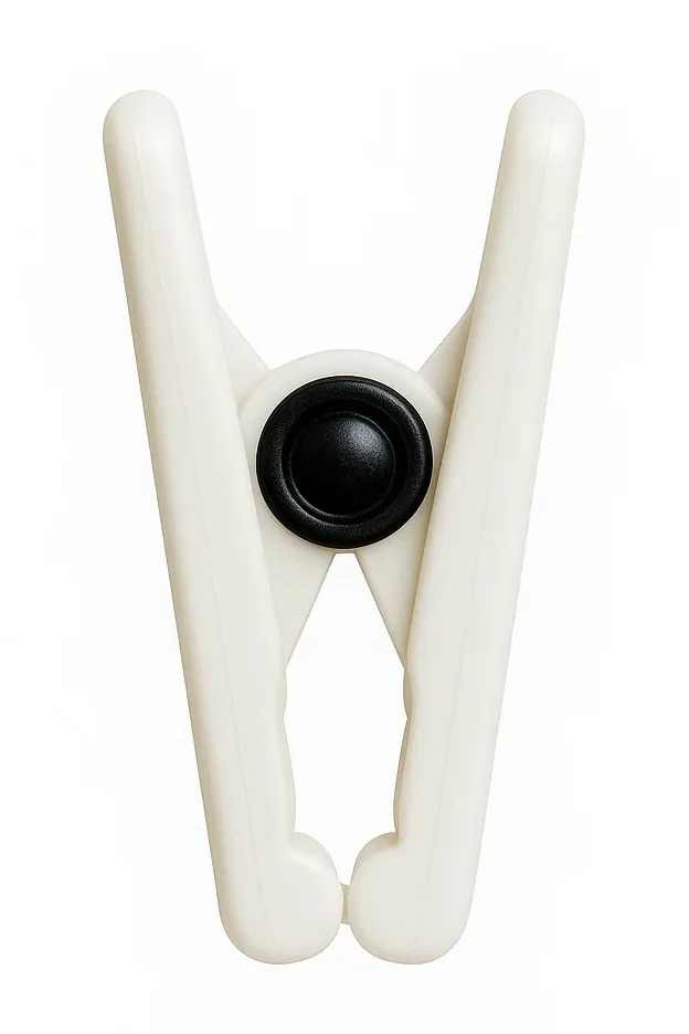 Pinza para ropa de plástico, color blanco