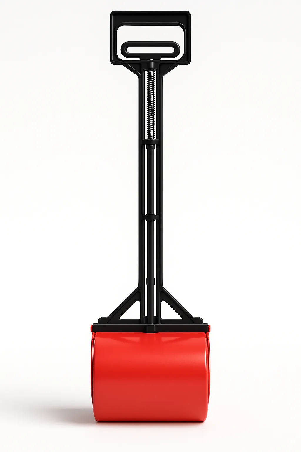 Recogedor de heces para mascotas con mango largo, color rojo
